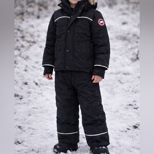Canada goose kids snowy owl parka jacket and snow pants set size 6-7